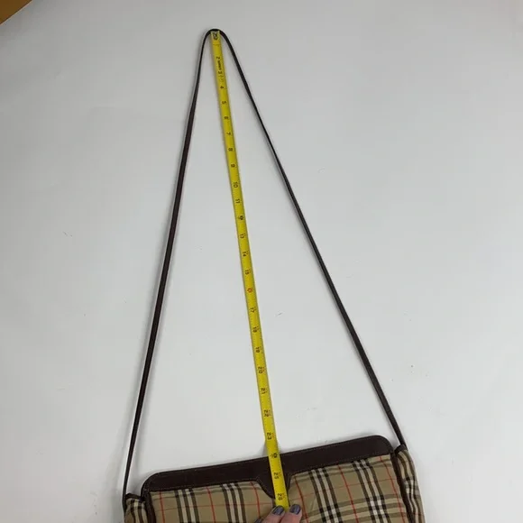 Burberry Ltd Ed Vintage "Shelter Under A Burberrys" Crossbody bag Fabric leather - Picture 16 of 17